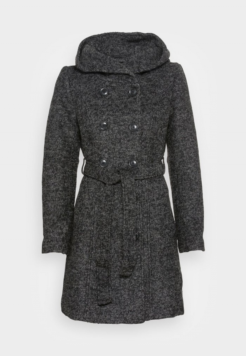 Anna Field Coupon Double Breasted Coat With Hood Klassiska Kappa Dam Mörkgrå | SE-IDRXKS362