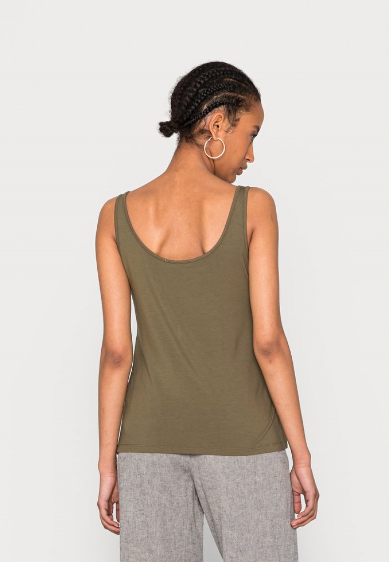 Anna Field Coupon Top T-Shirt Dam Khaki | SE-SFIELJ590