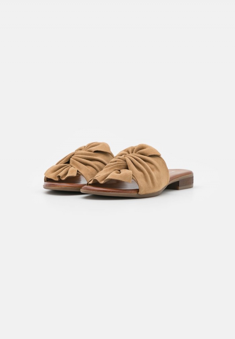 Anna Field Deals Leather Mules Dam Beige | SE-PJTOYH013