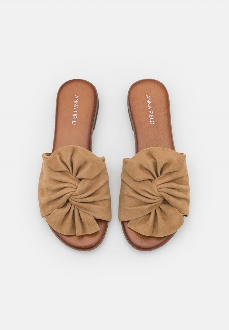 Anna Field Deals Leather Mules Dam Beige | SE-PJTOYH013