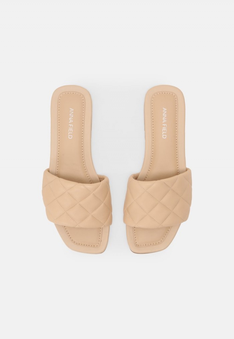 Anna Field Deals Leather Mules Dam Beige | SE-BVQFJU918