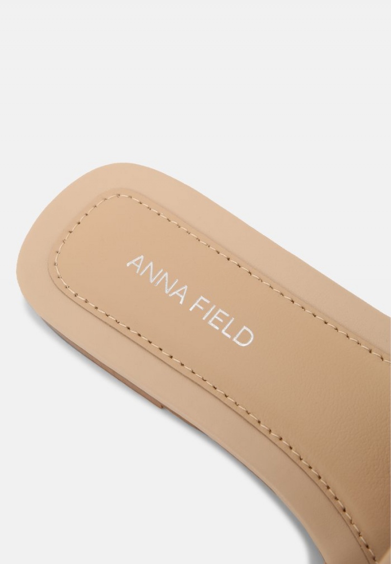 Anna Field Deals Leather Mules Dam Beige | SE-BVQFJU918