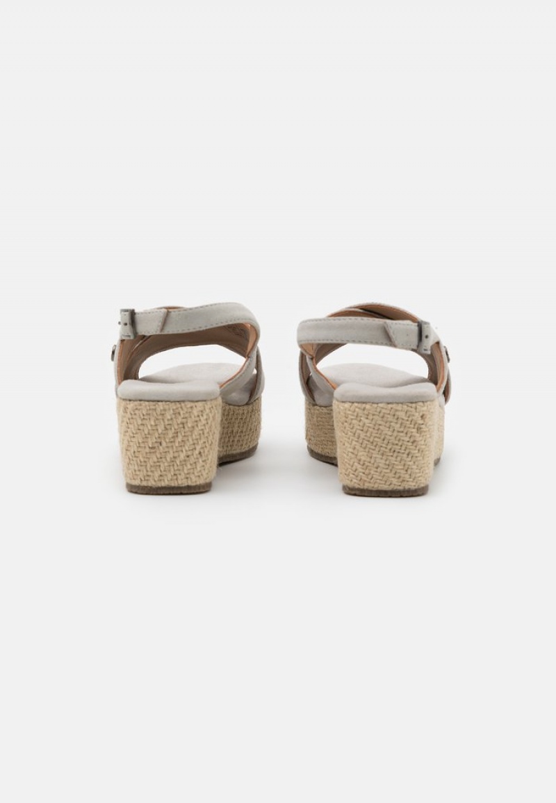 Anna Field Deals Leather Platform Sandaler Dam Grå | SE-GITLSE431