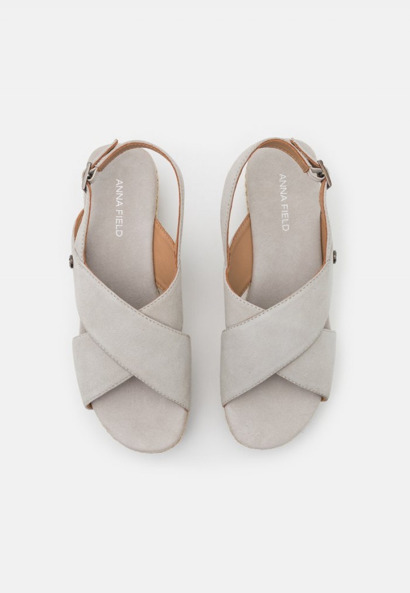 Anna Field Deals Leather Platform Sandaler Dam Grå | SE-GITLSE431