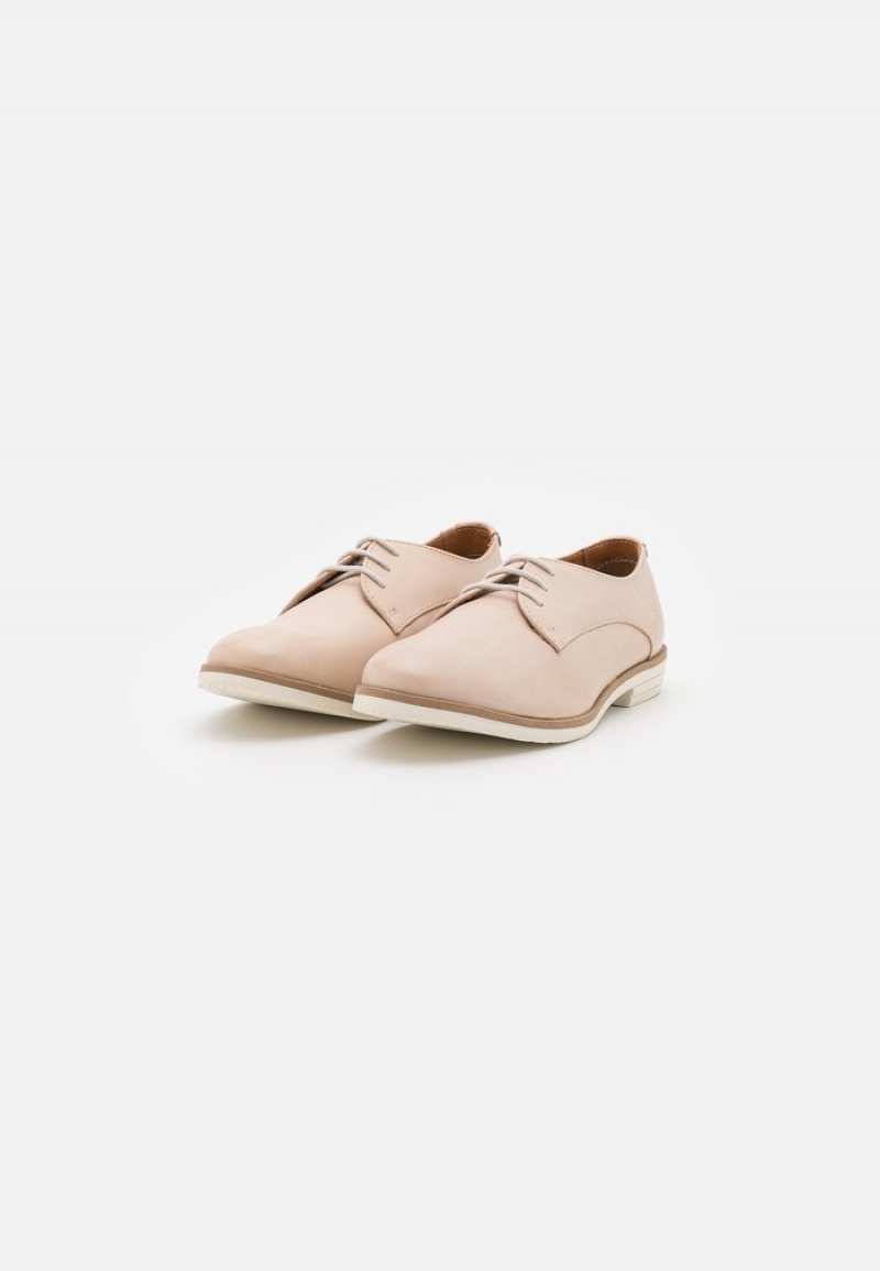 Anna Field Deals Leather Spets-Ups Låga Skor Dam Beige | SE-MFORZU725