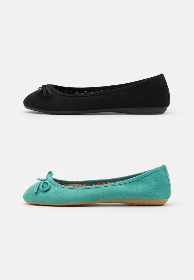 Anna Field Discount 2 Pack Ballet Pumps Ballerina Dam Mintgröna | SE-QYREPG307