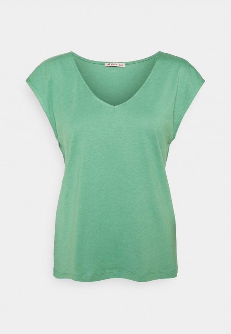 Anna Field Discount Basic T-Shirt Dam Gröna | SE-VZDTNX812