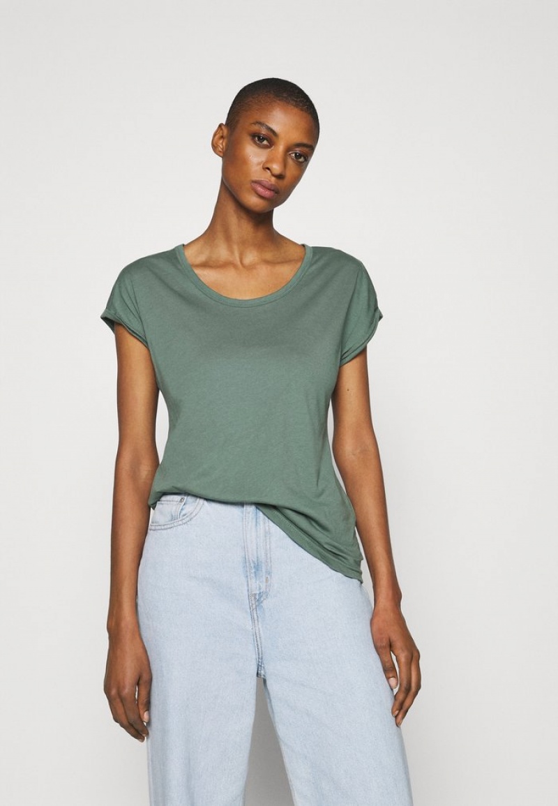 Anna Field Discount Basic T-Shirt Dam Khaki | SE-RCAKBW107