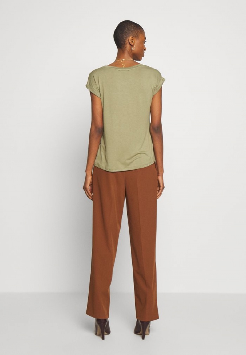 Anna Field Discount Basic T-Shirt Dam Olivgröna | SE-MRGQHW760