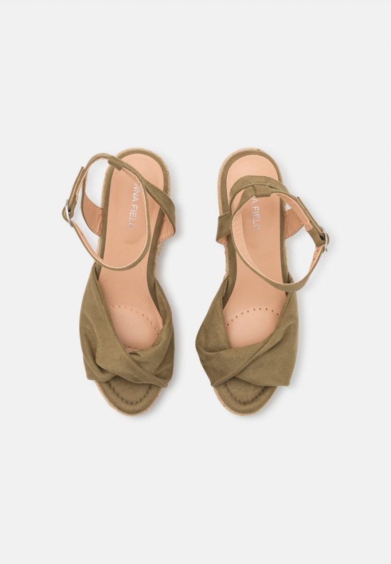 Anna Field Discount Bekvämlighet Espadrilles Sandaler Dam Khaki | SE-VZNISK426