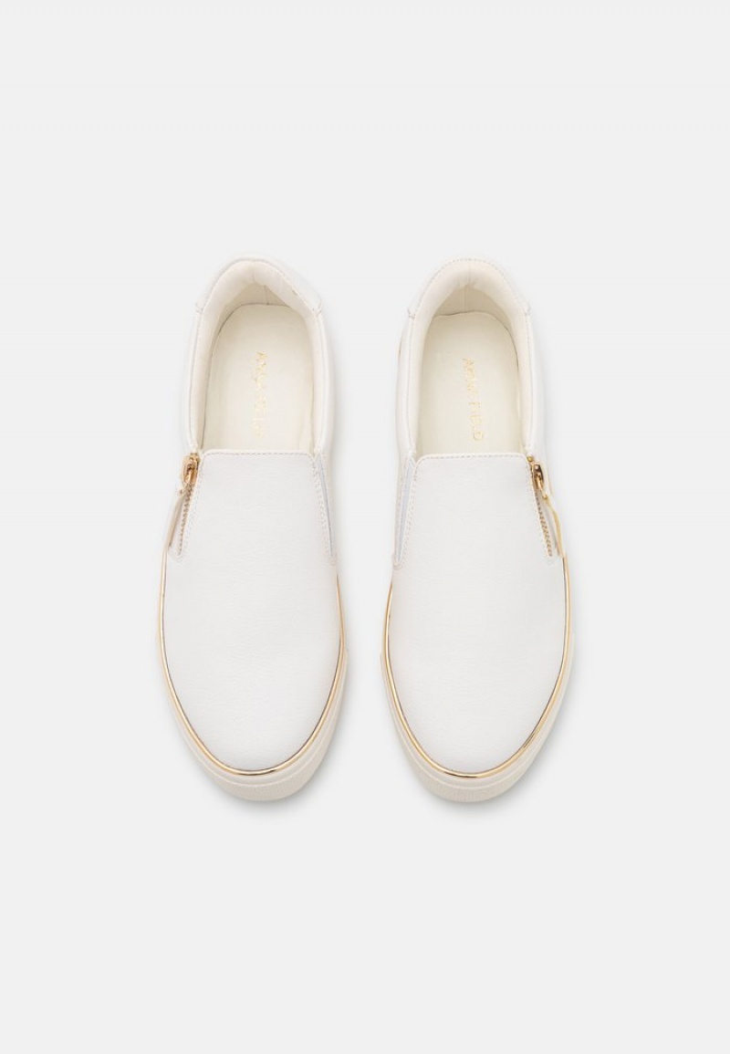 Anna Field Discount Bekvämlighet Slip-Ons Låga Skor Dam Vita | SE-MGIYQN904