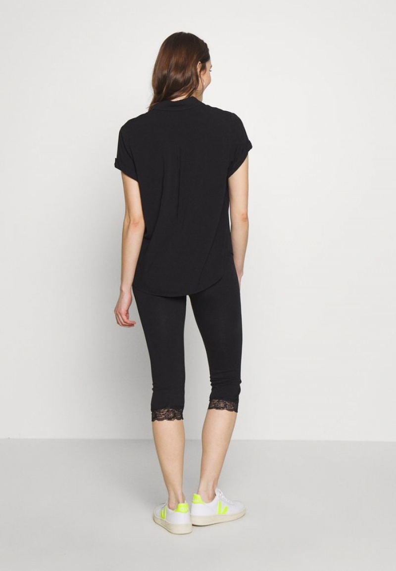 Anna Field Discount Capri Leggings With Spets Leggings Långbyxor Dam Svarta | SE-YDLOQN297