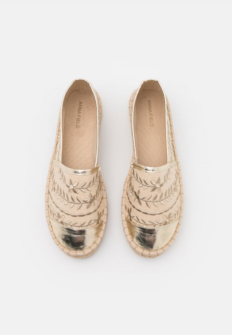 Anna Field Discount Espadrilles Låga Skor Dam Guld | SE-KHOAXD302