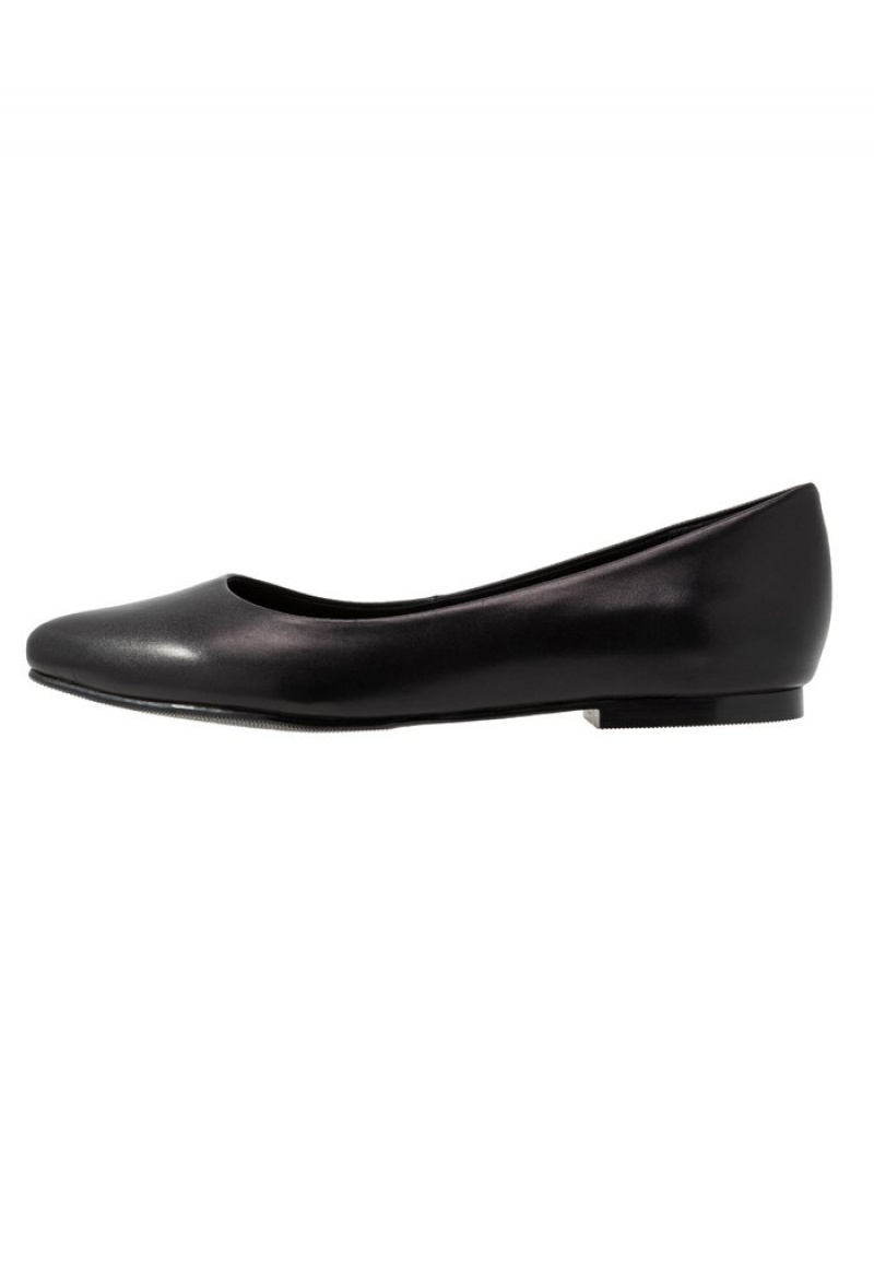 Anna Field Discount Leather Ballet Pumps Ballerina Dam Svarta | SE-NGRSHU134