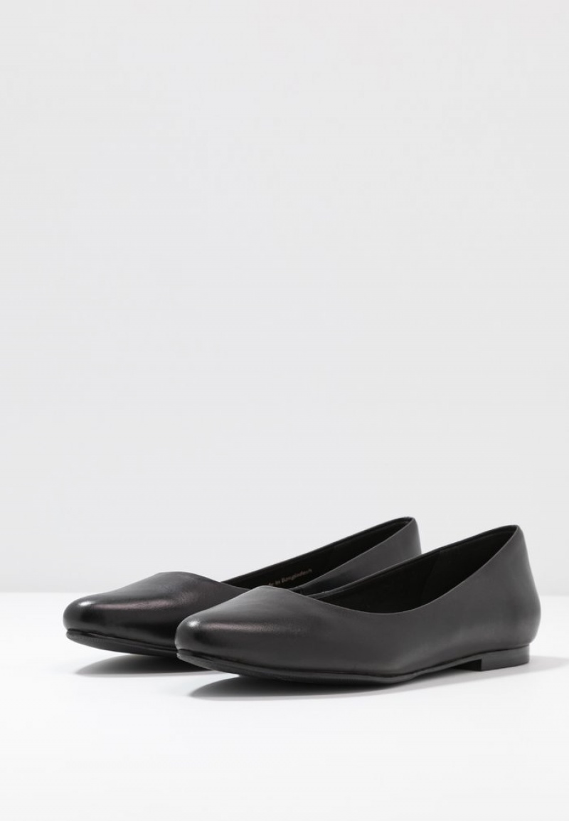 Anna Field Discount Leather Ballet Pumps Ballerina Dam Svarta | SE-NGRSHU134