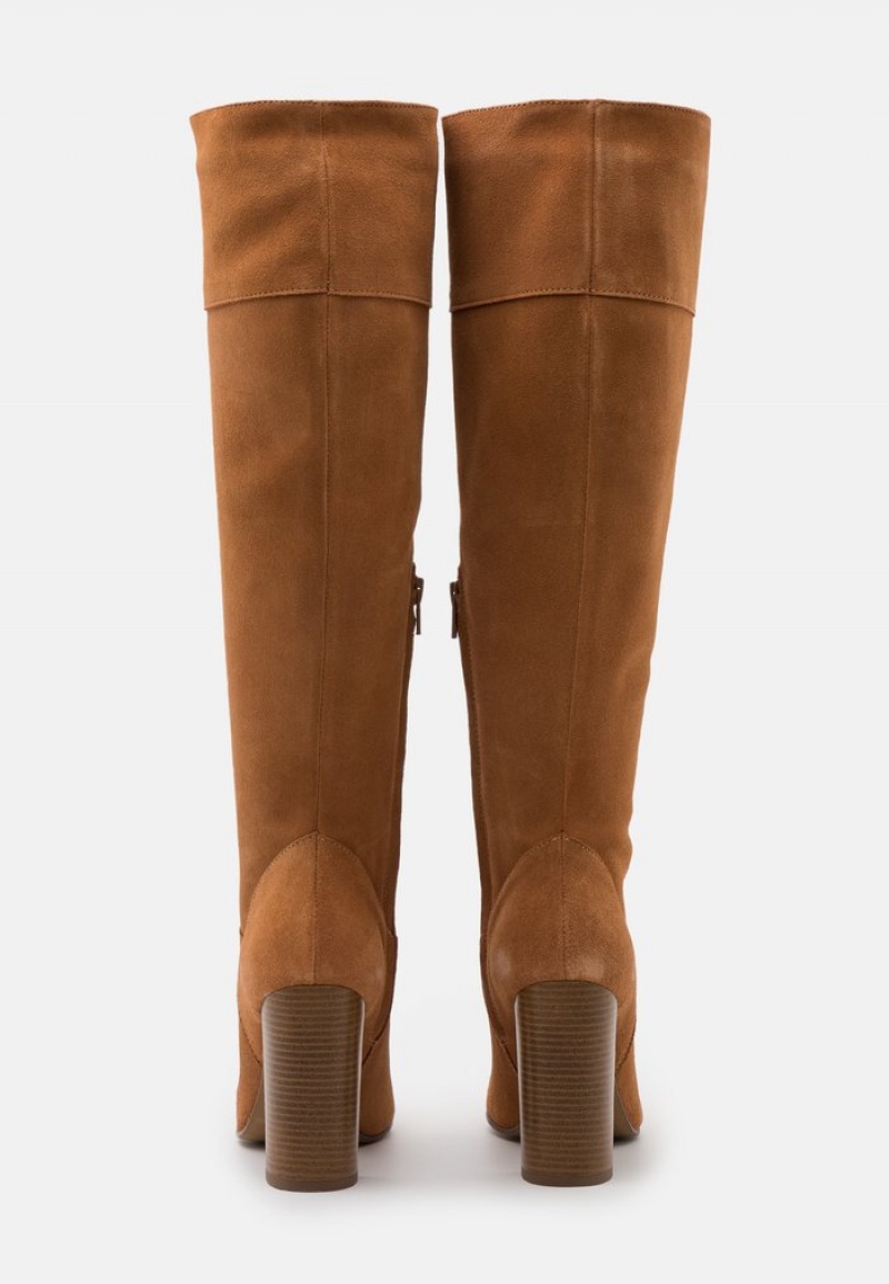 Anna Field Discount Leather High Klackar Stövlar Dam Bruna | SE-APXCRD452