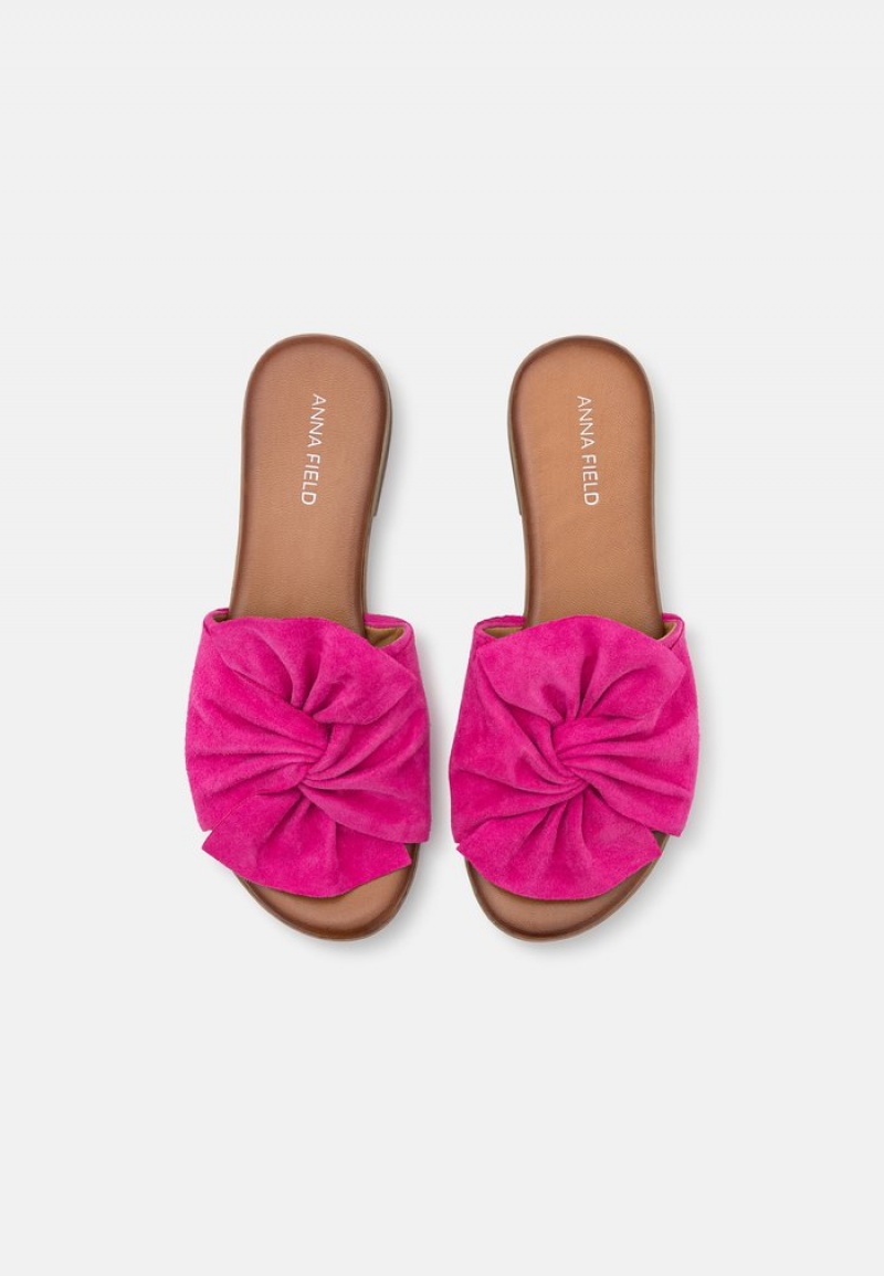 Anna Field Discount Leather Mules Dam Rosa | SE-JPIZDO546