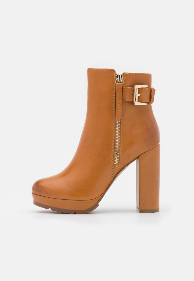 Anna Field Discount Leather Platform Stövletter Dam Bruna | SE-SPYGEI481