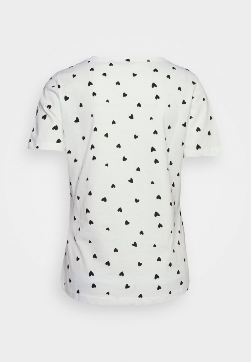 Anna Field Discount Print T-Shirt Dam Vita | SE-NETOIP514