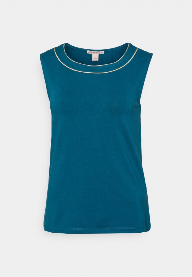 Anna Field Discount Top T-Shirt Dam Blå | SE-LAUZOI942