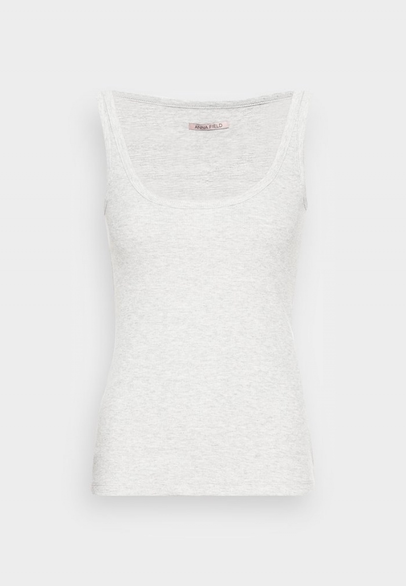 Anna Field Discount Top T-Shirt Dam Grå | SE-NMAZVW670