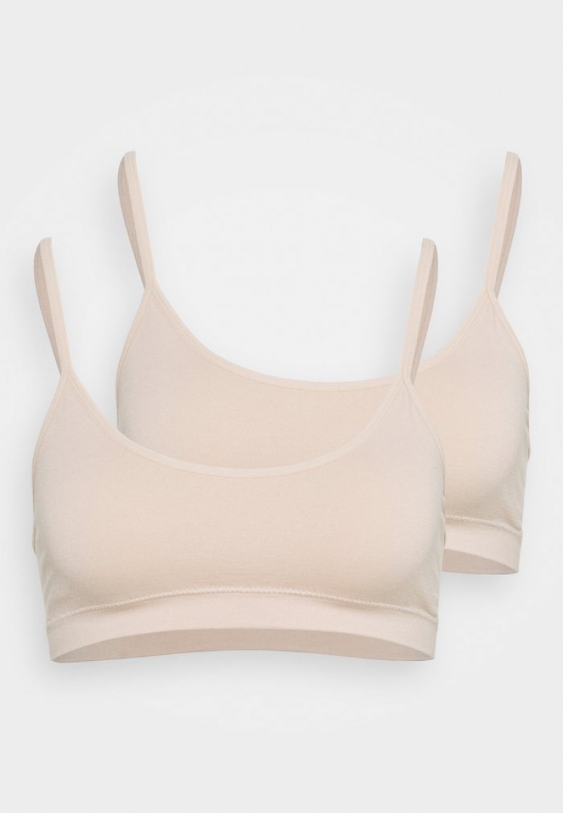 Anna Field Flash Sale 2Pp Seamless Crop Top Bustier Dam Beige | SE-ZXPCWL194