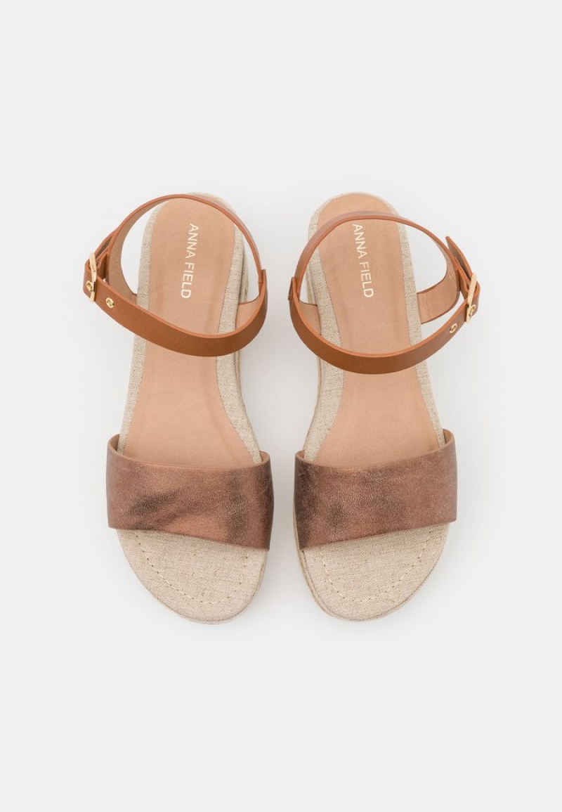 Anna Field Flash Sale Bekvämlighet Espadrilles Sandaler Dam Bruna | SE-YJNUIO740