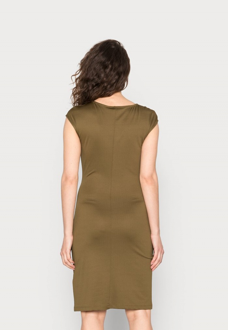 Anna Field Flash Sale Jersey Klänning Dam Khaki | SE-GXNTOZ587