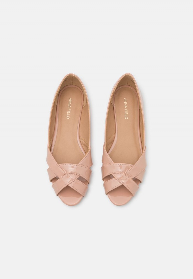 Anna Field Flash Sale Peeptoe Ballet Pumps Ballerina Dam Ljusrosa | SE-CZVBAW756