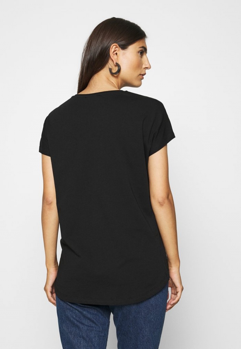 Anna Field Flash Sale Print T-Shirt Dam Svarta | SE-VIQBPT805