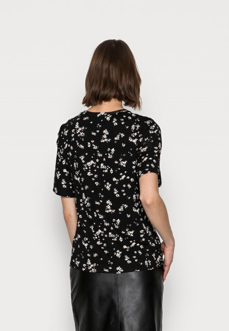 Anna Field Flash Sale Print T-Shirt Dam Svarta | SE-EASQYL978