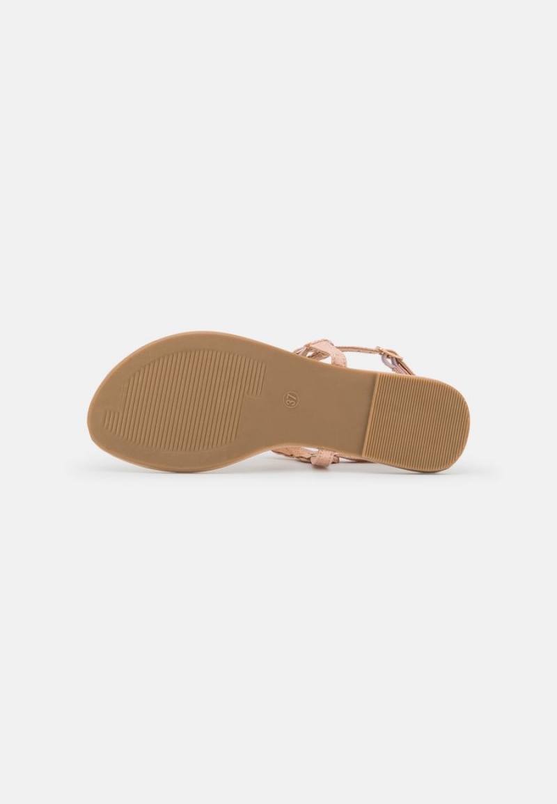 Anna Field Flash Sale T-Bar Sandaler Dam Rosa Guld | SE-BKIMNJ519