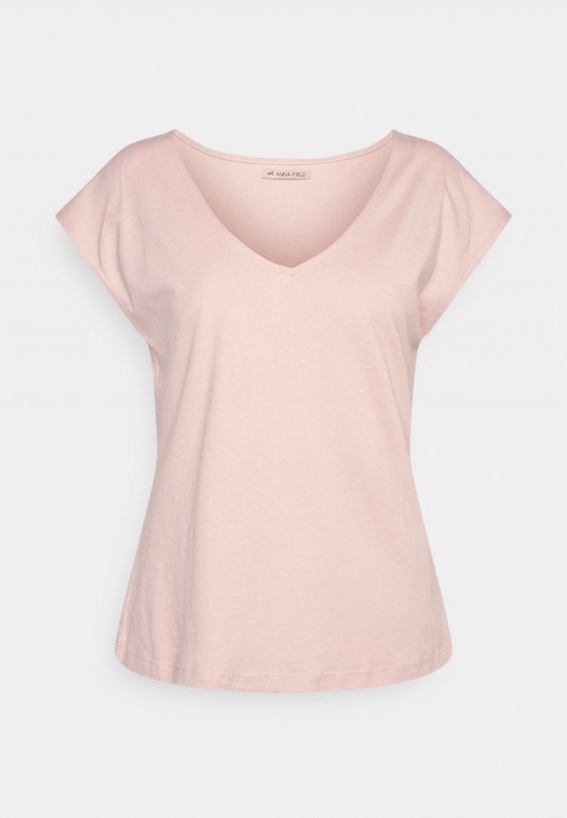 Anna Field Hot Sale Basic T-Shirt Dam Ljusrosa | SE-FLKBVZ045