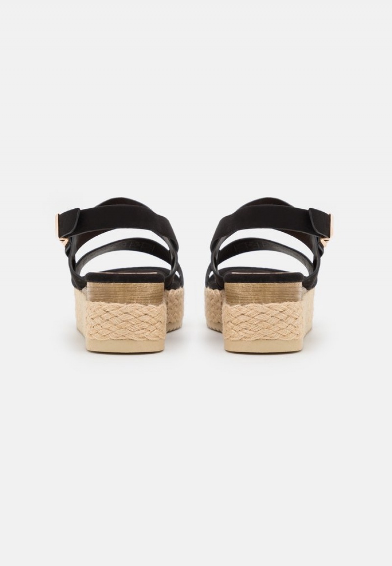 Anna Field Hot Sale Bekvämlighet Espadrilles Sandaler Dam Svarta | SE-RVJAPX743