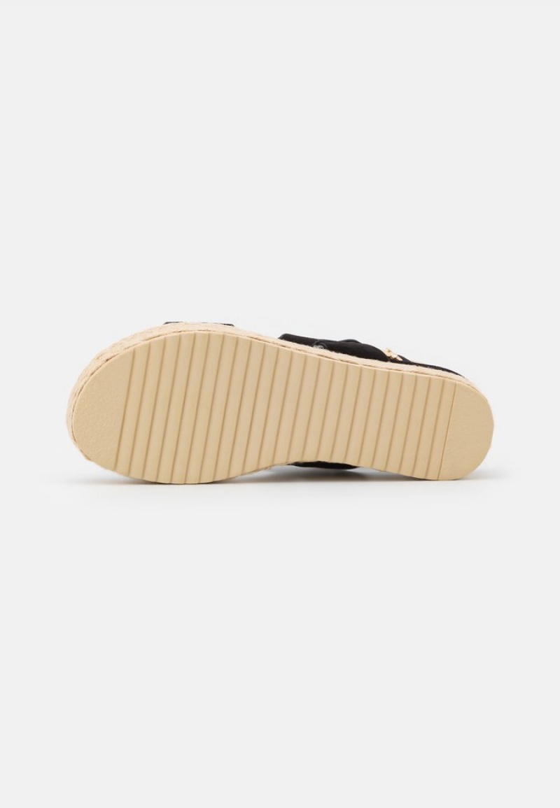 Anna Field Hot Sale Bekvämlighet Espadrilles Sandaler Dam Svarta | SE-RVJAPX743