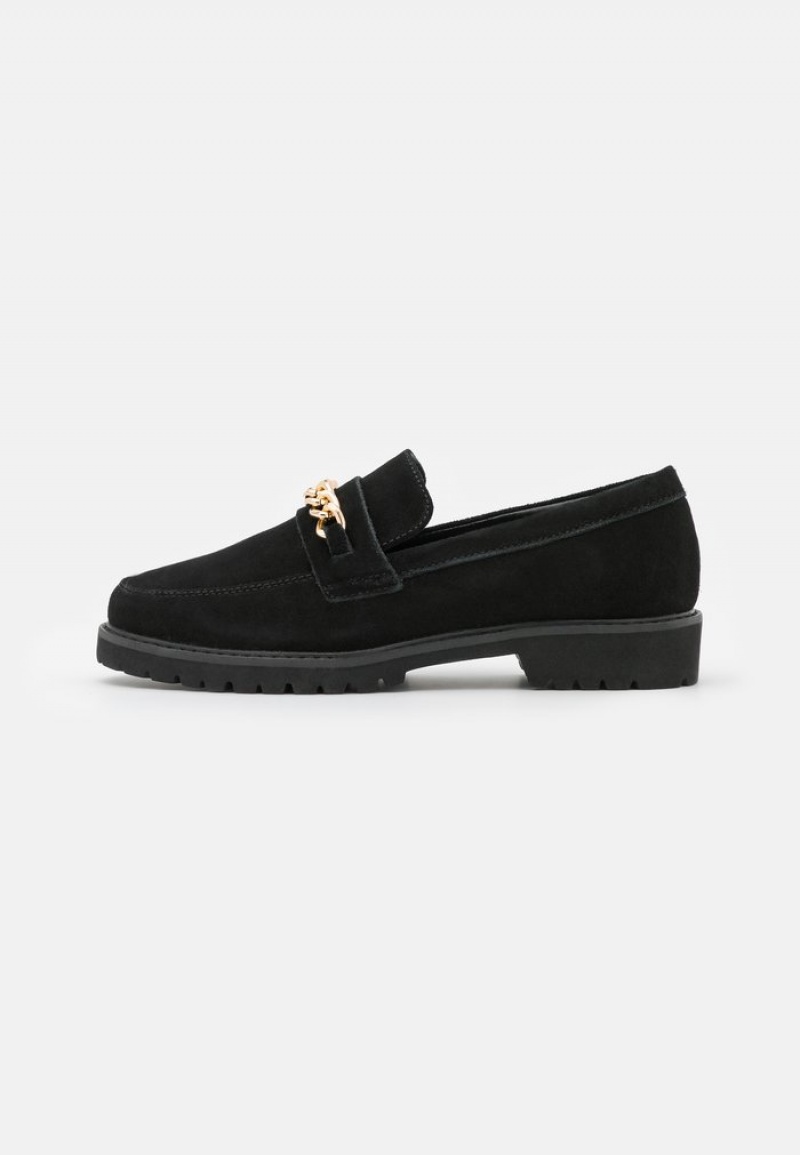 Anna Field Hot Sale Bekvämlighet Leather Slip-Ons Låga Skor Dam Svarta | SE-XFRTBS520