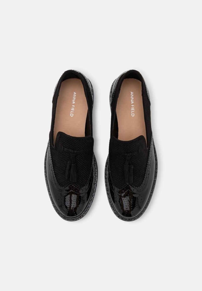 Anna Field Hot Sale Bekvämlighet Slip-Ons Låga Skor Dam Svarta | SE-IXRNSQ320