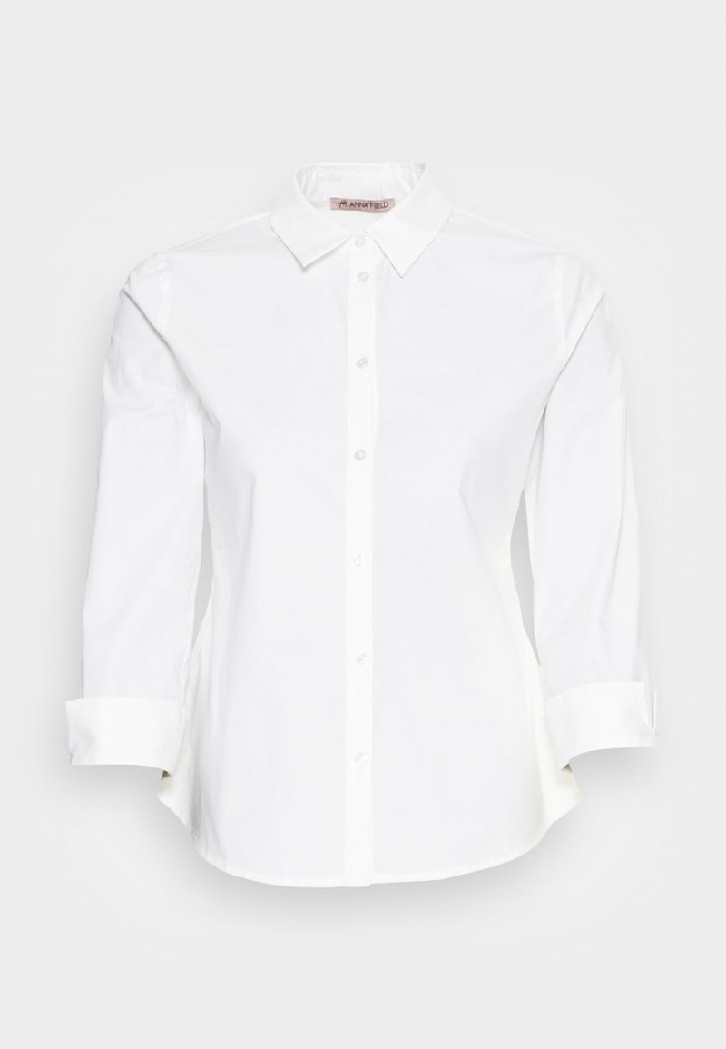 Anna Field Hot Sale Button-Down Blus Dam Vita | SE-CEBVFQ312