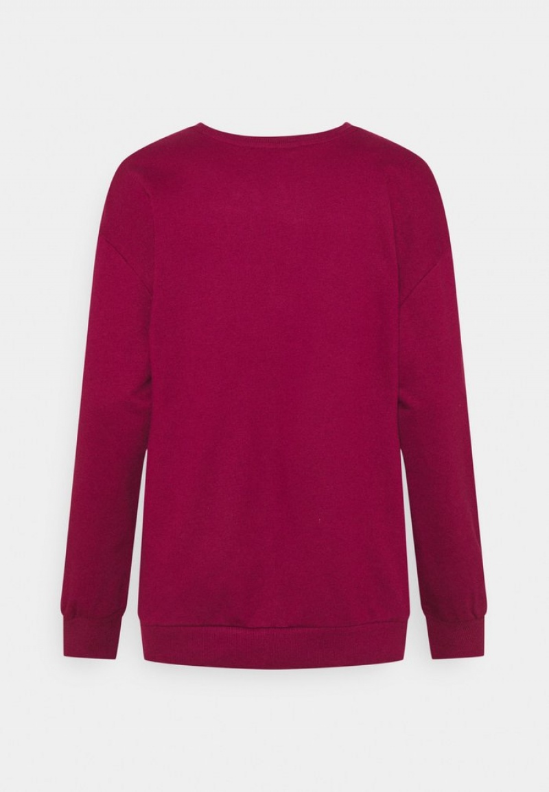 Anna Field Hot Sale Crew Neck With Pocket Sweatshirt Pullover Dam Röda | SE-IGKXLE095