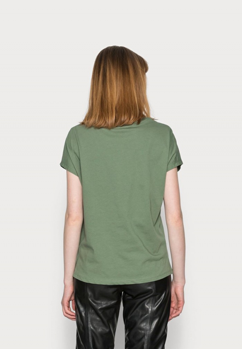 Anna Field Hot Sale Francesca Print T-Shirt Dam Gröna | SE-RMUHIE452