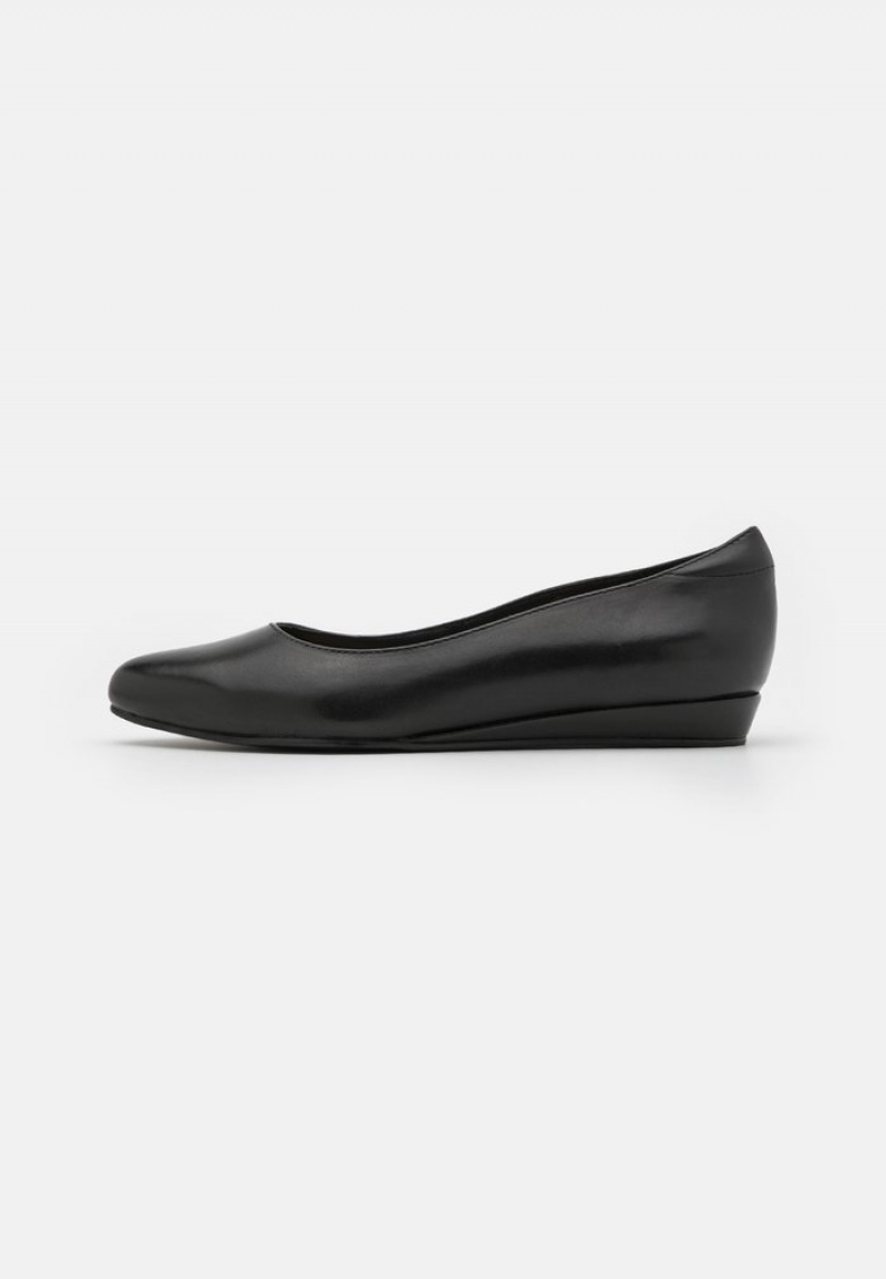 Anna Field Hot Sale Leather Ballet Pumps Ballerina Dam Svarta | SE-IZECDA801