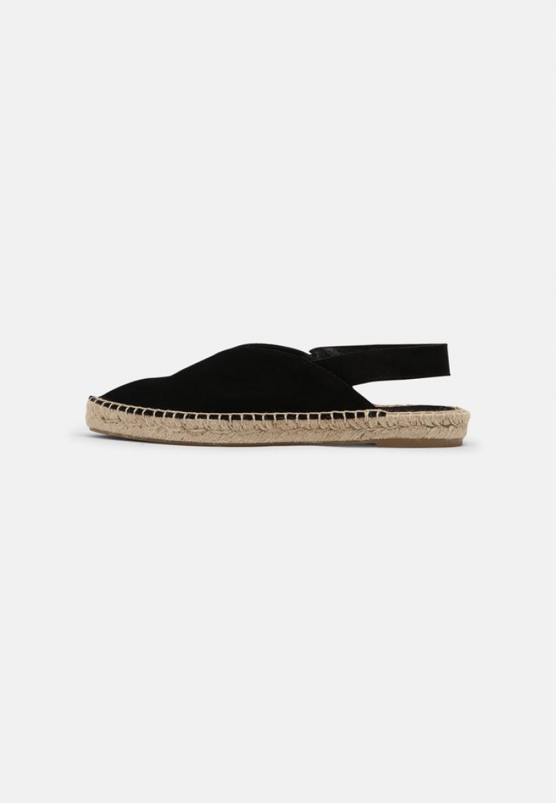 Anna Field Hot Sale Leather Espadrilles Ballerina Dam Svarta | SE-XCSTOZ893