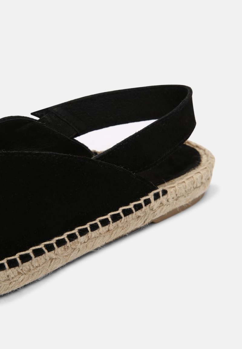 Anna Field Hot Sale Leather Espadrilles Ballerina Dam Svarta | SE-XCSTOZ893