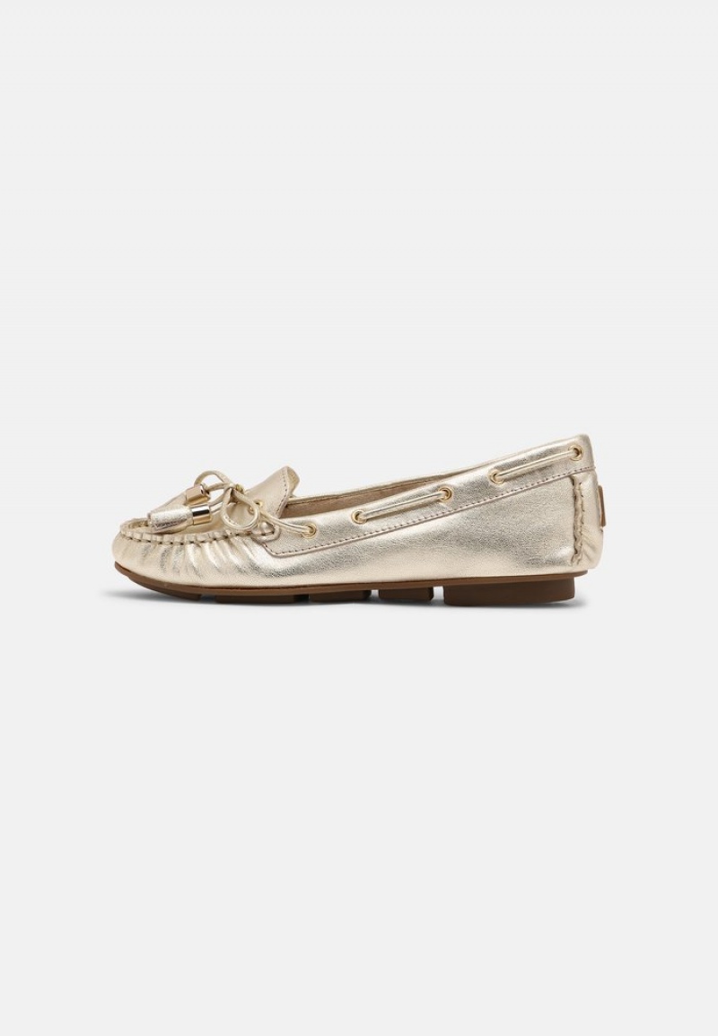 Anna Field Hot Sale Leather Moccasins Låga Skor Dam Guld | SE-CTZUKE487