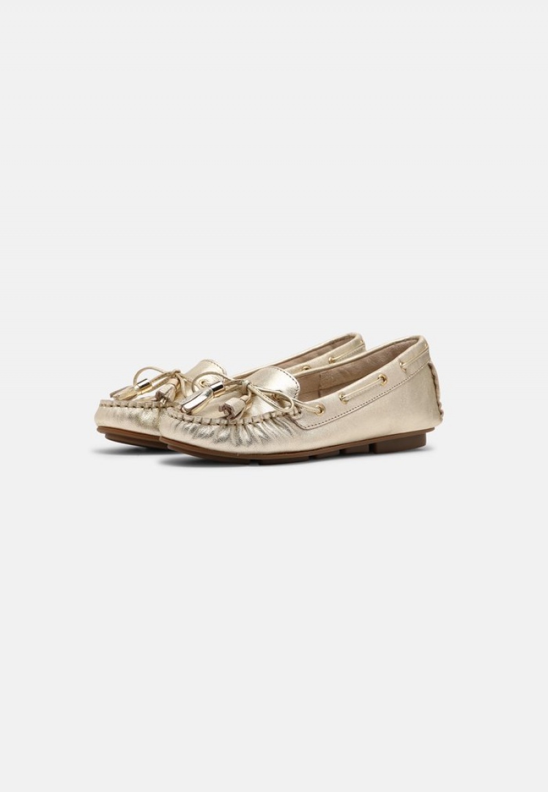 Anna Field Hot Sale Leather Moccasins Låga Skor Dam Guld | SE-CTZUKE487