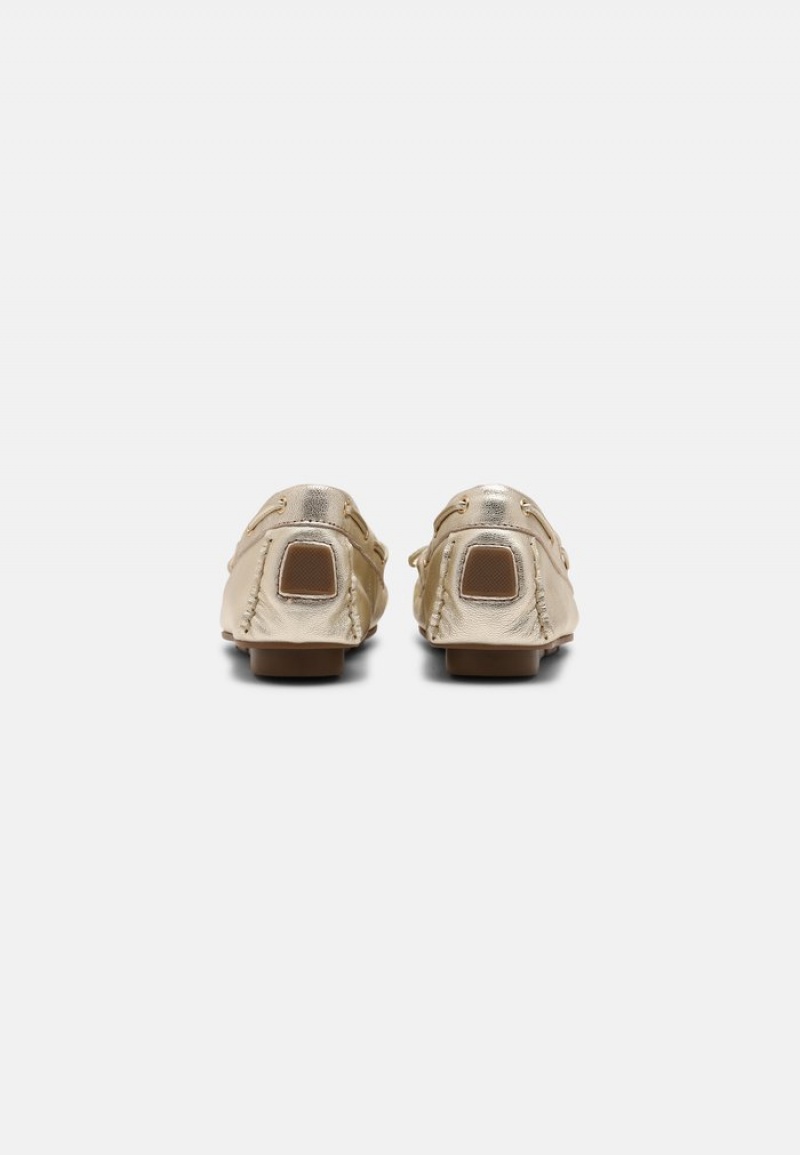 Anna Field Hot Sale Leather Moccasins Låga Skor Dam Guld | SE-CTZUKE487