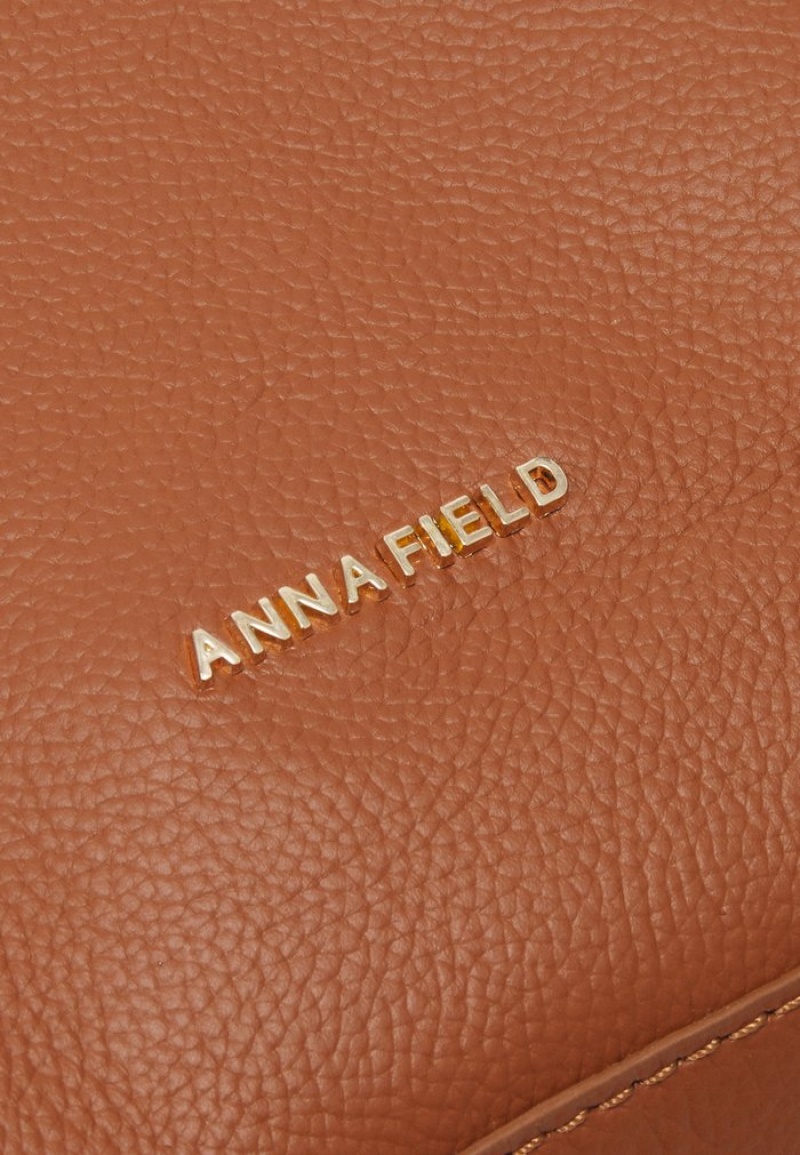 Anna Field Hot Sale Leather Toteväska Dam Bruna | SE-ILGEJP064