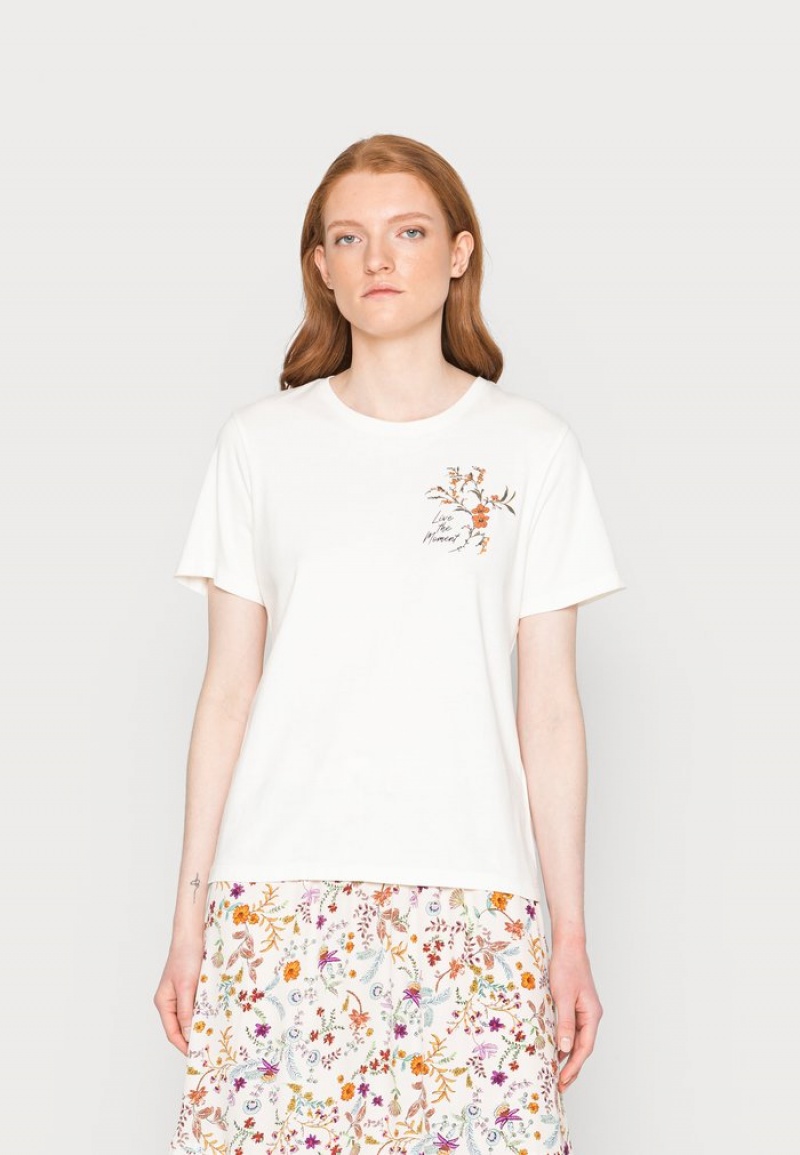 Anna Field Hot Sale Print T-Shirt Dam Beige | SE-PIALBU078