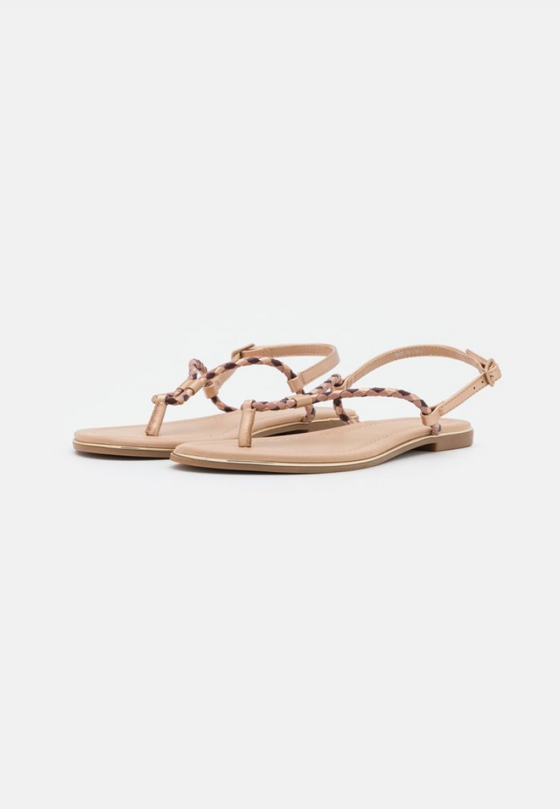 Anna Field Hot Sale T-Bar Sandaler Dam Rosa Guld | SE-LCRHOU062