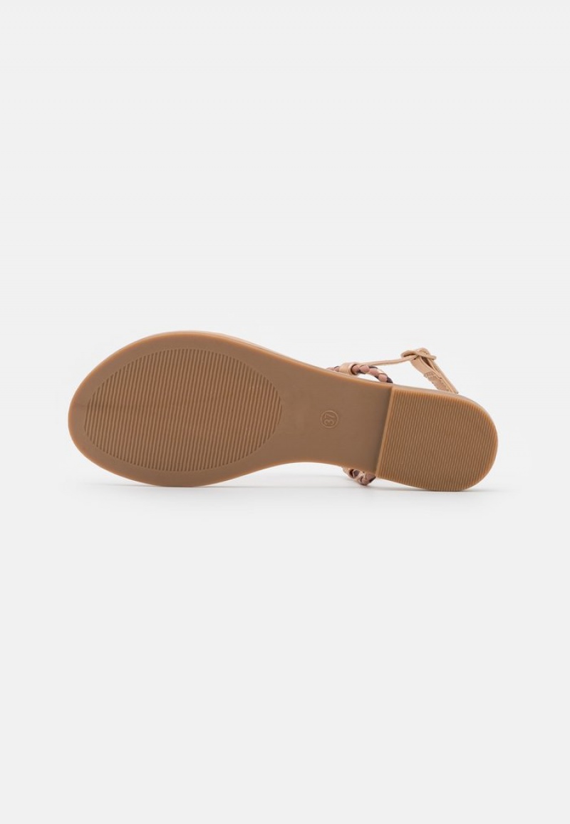 Anna Field Hot Sale T-Bar Sandaler Dam Rosa Guld | SE-LCRHOU062